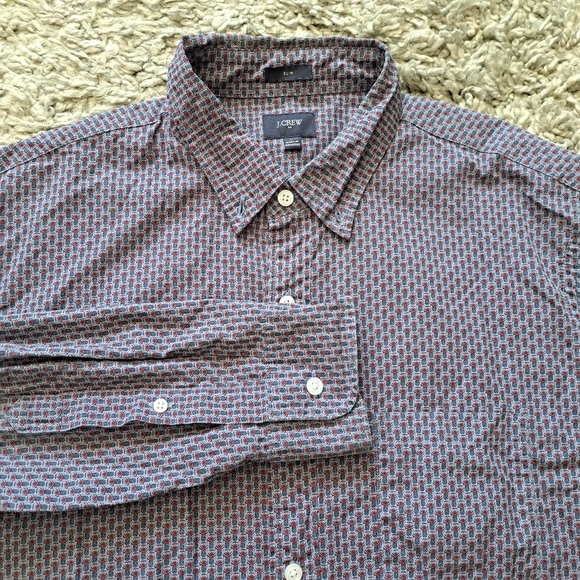 J crew | Blue and red pineapple print dress shirt slim fit - Picture 2 of 11